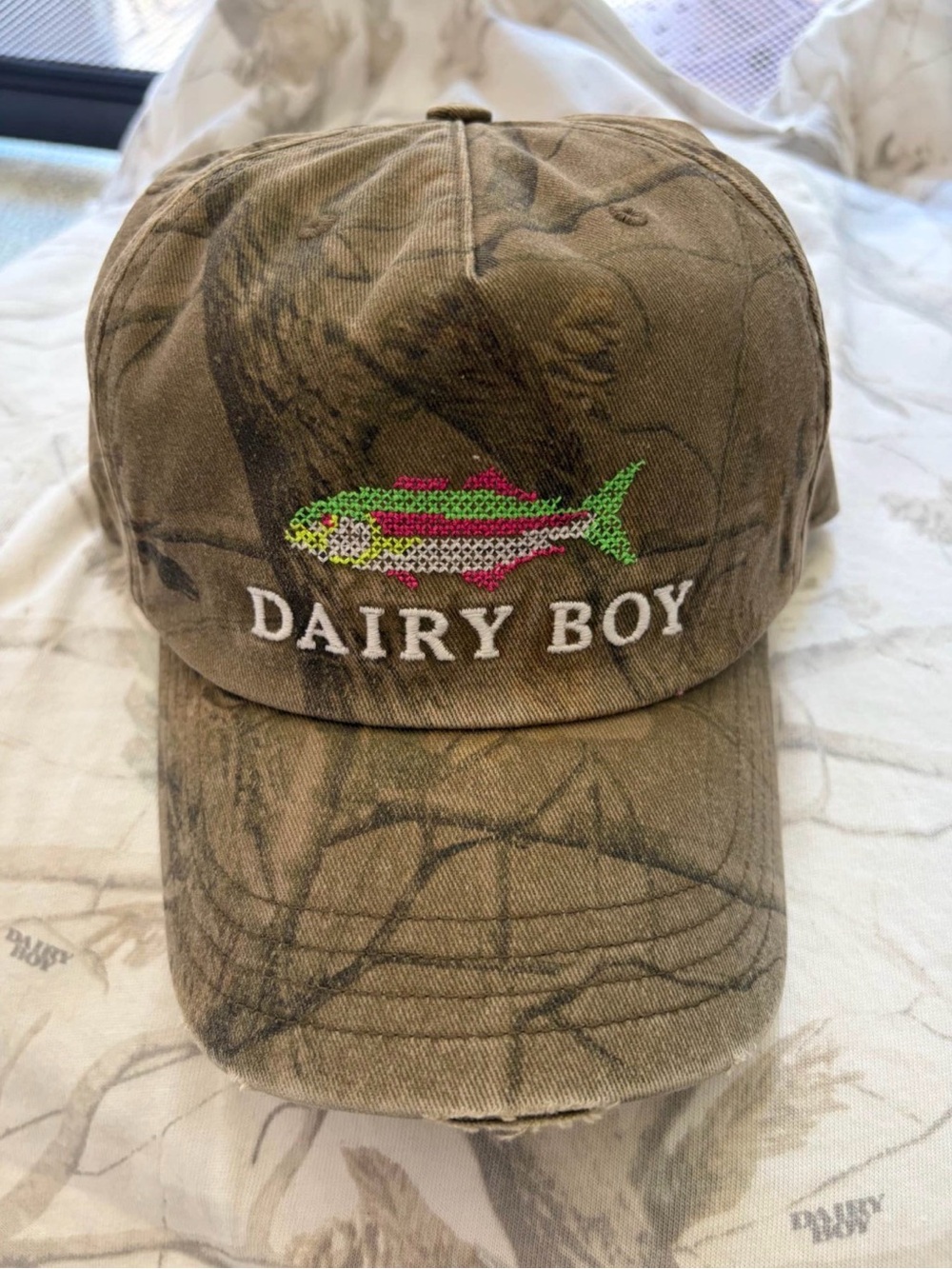 Dairy Boy Neon Fish Fish Trucker Hat - NEW